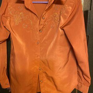 Danali western show shirt (S) with rhinestone buttons none missing.